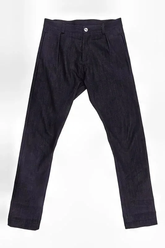 【HELLEQUINO】 The Pants-Raw Selvedge Denim 11oz / 特殊剪裁 小直筒彈性原色褲