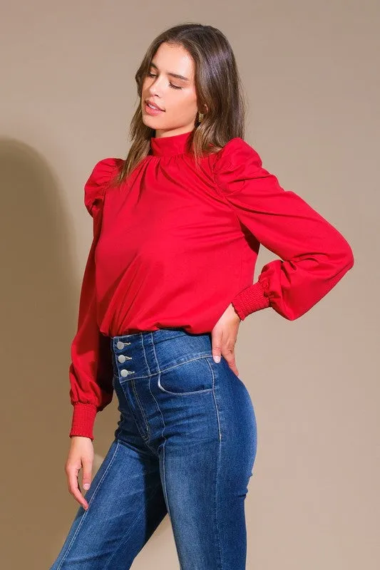 High Collar Neck Top
