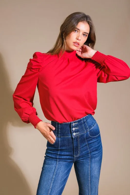 High Collar Neck Top