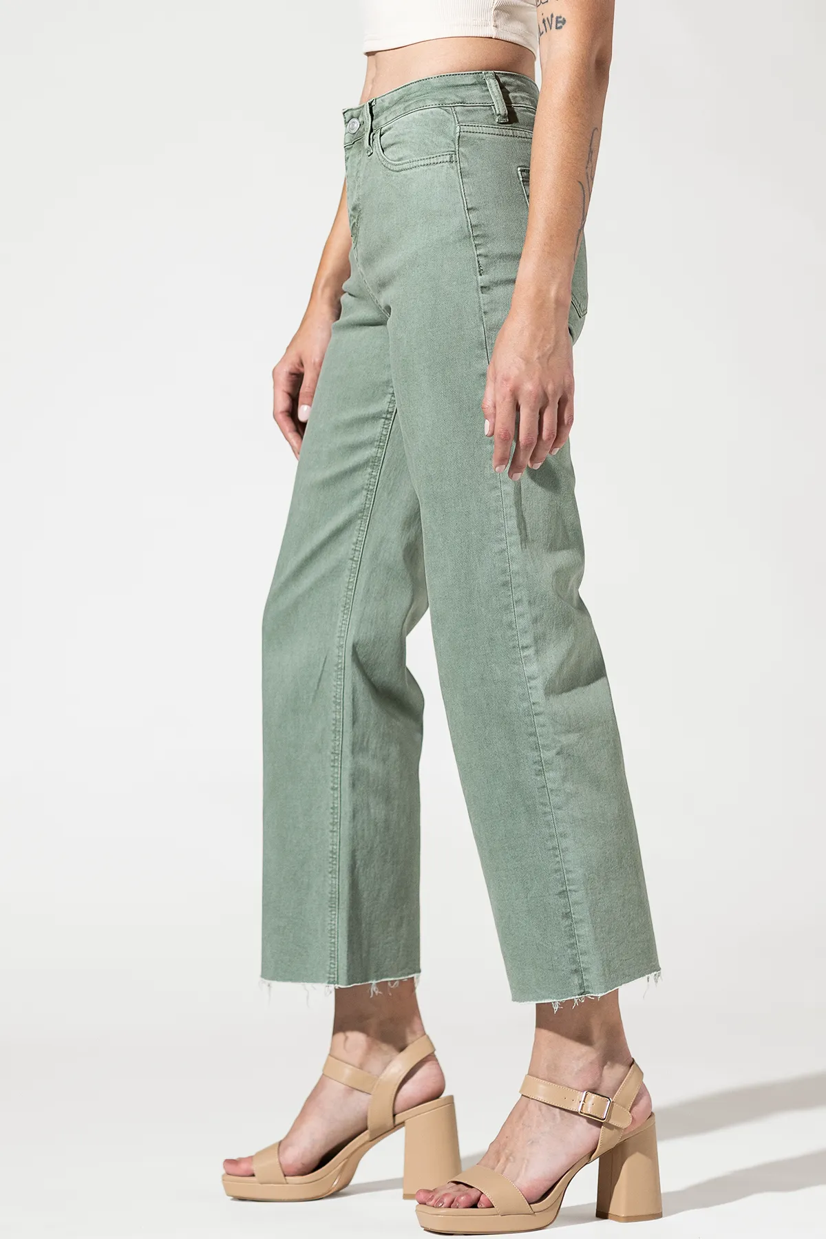 High Rise Crop Wide Leg