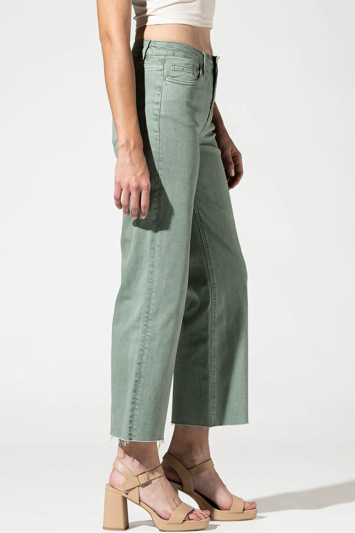High Rise Crop Wide Leg