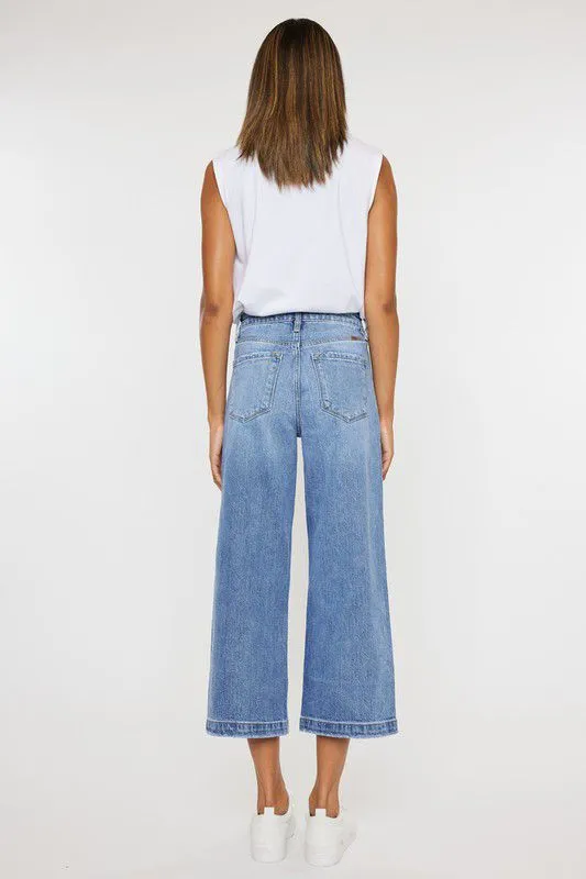 High Rise Wide Leg Cropped Jeans