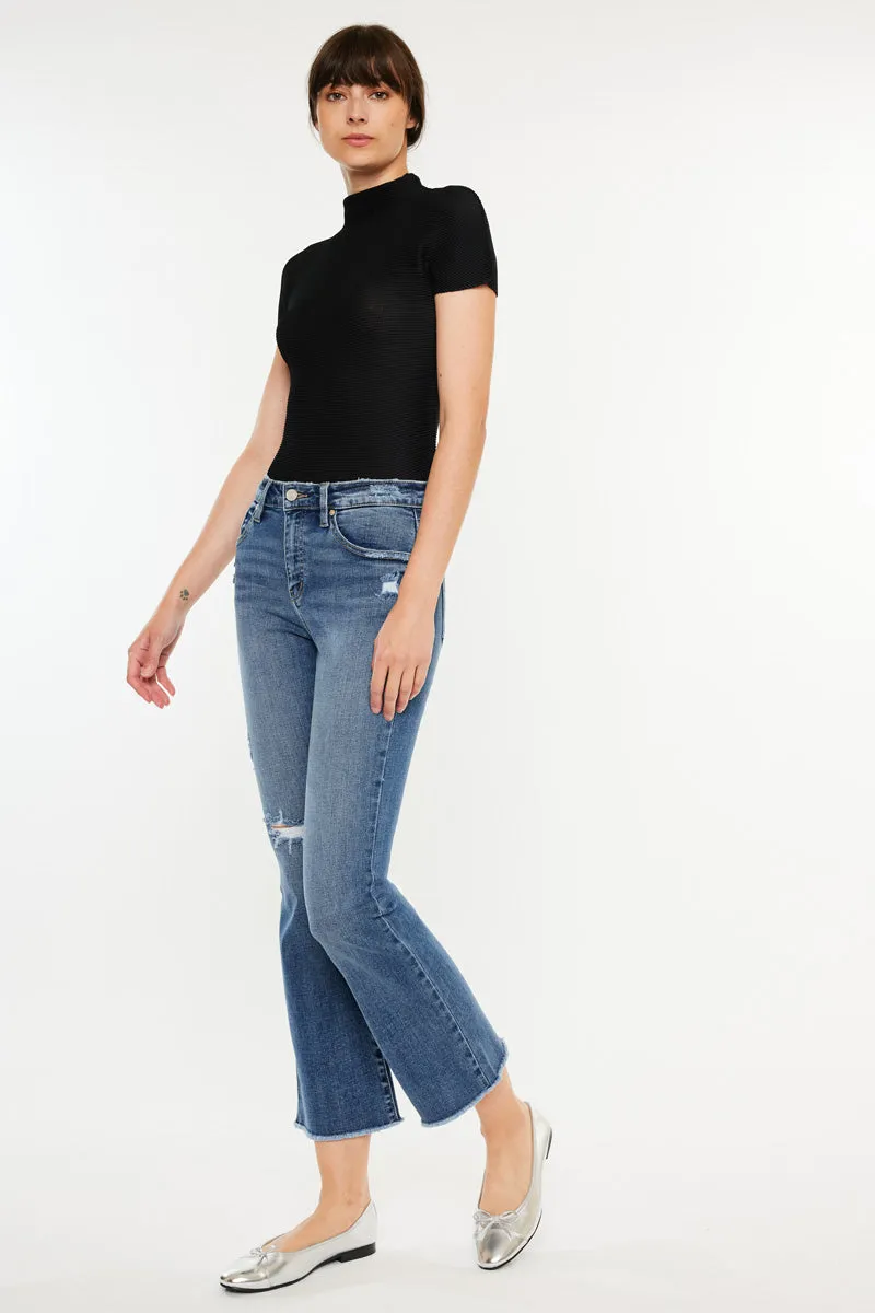 Honey High Rise Cropped Bootcut Jeans