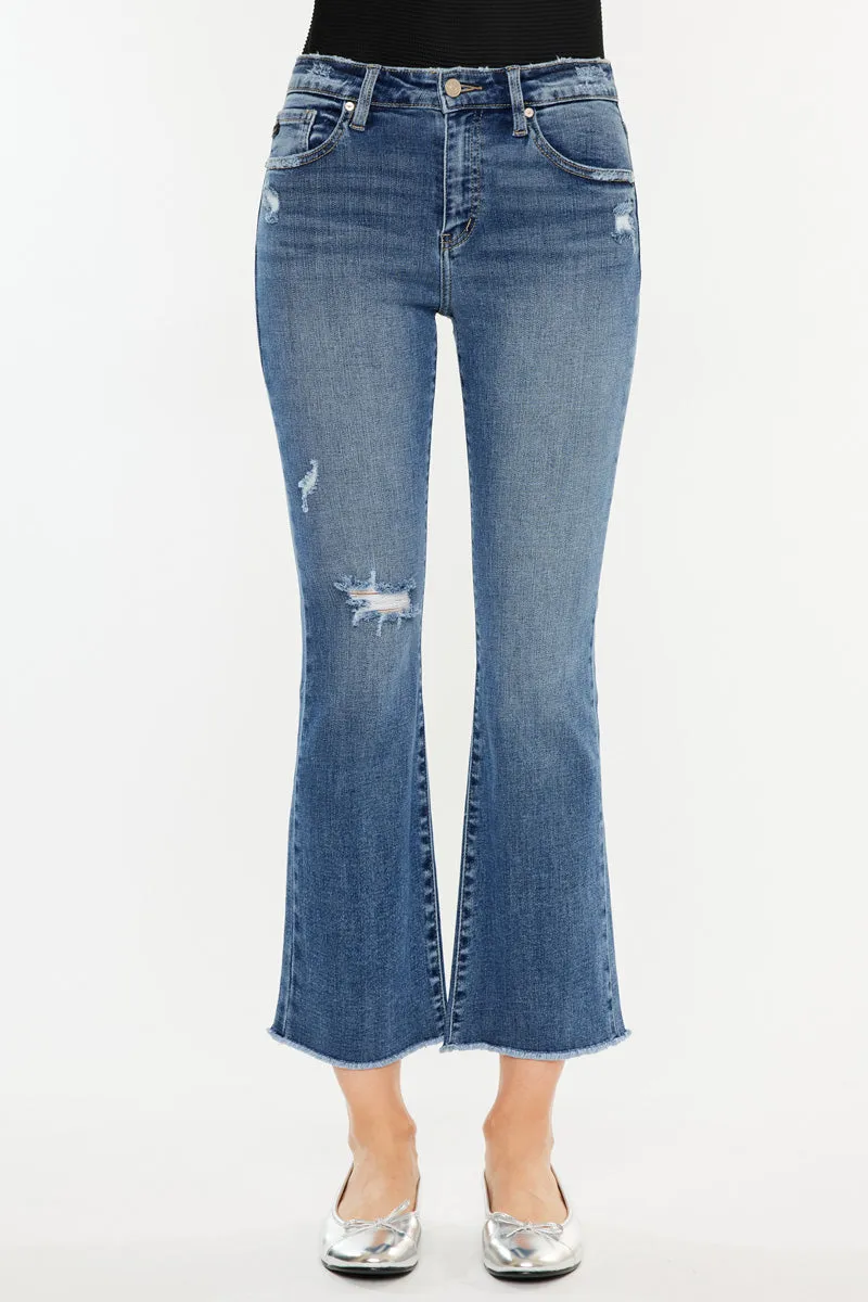 Honey High Rise Cropped Bootcut Jeans