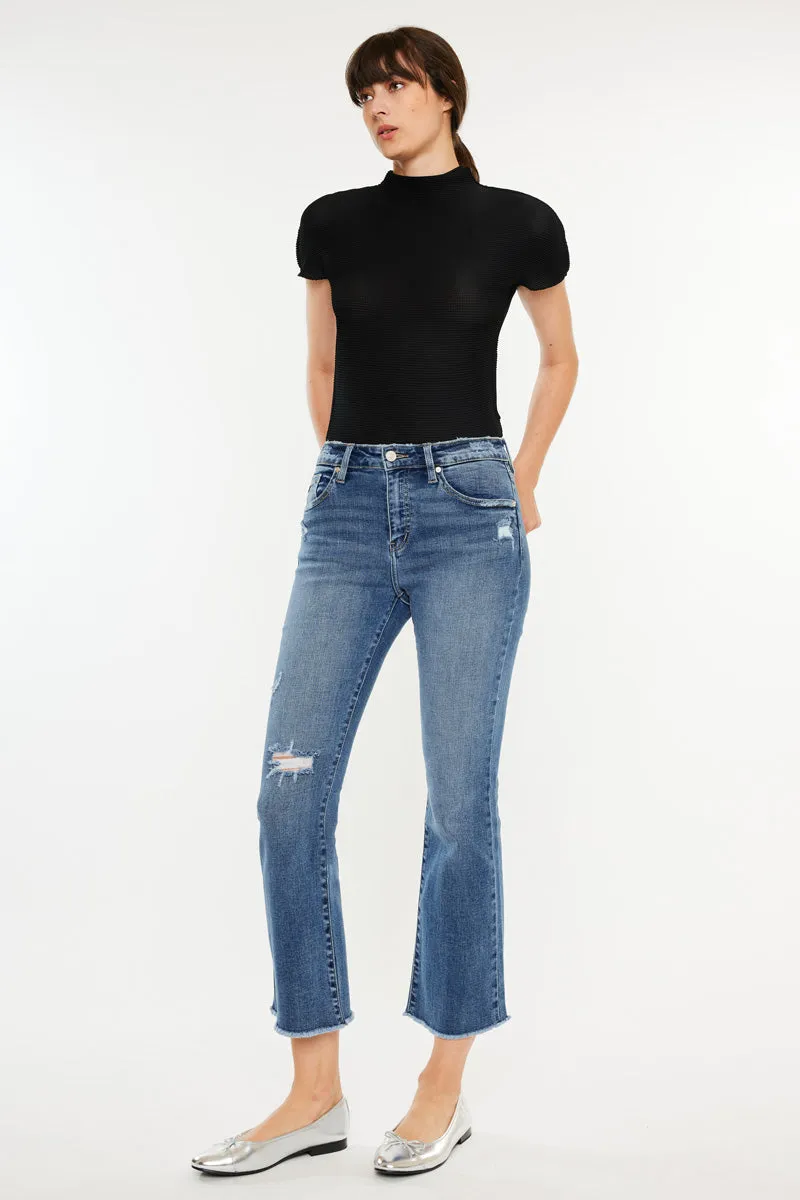 Honey High Rise Cropped Bootcut Jeans