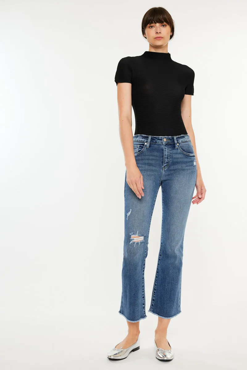 Honey High Rise Cropped Bootcut Jeans