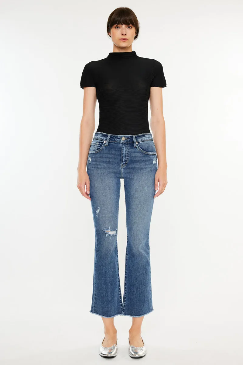Honey High Rise Cropped Bootcut Jeans