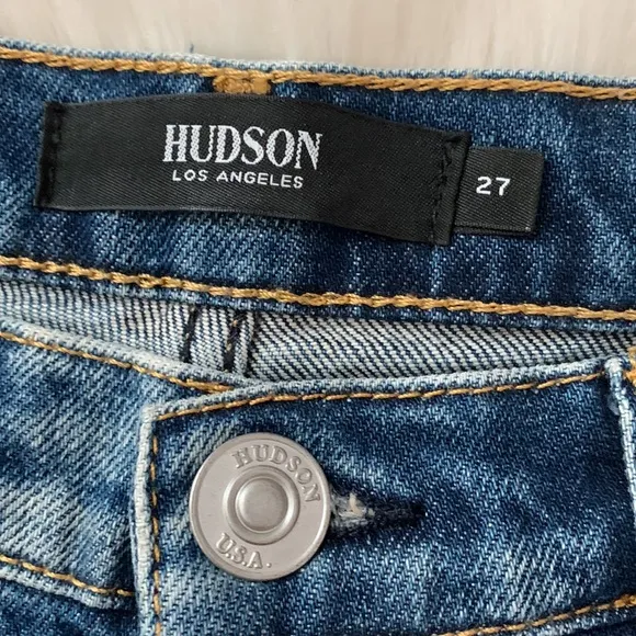 HUDSON Holly High Rise Crop Boot Cut Jean Womens 27 Dark Wash/Omen