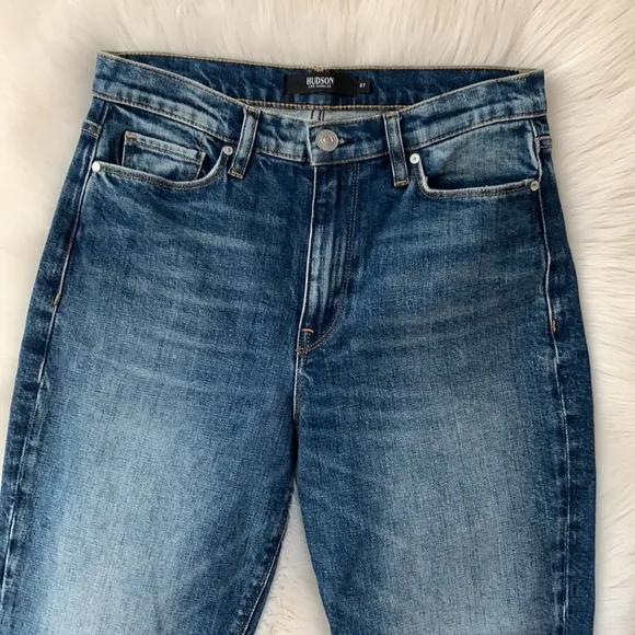 HUDSON Holly High Rise Crop Boot Cut Jean Womens 27 Dark Wash/Omen