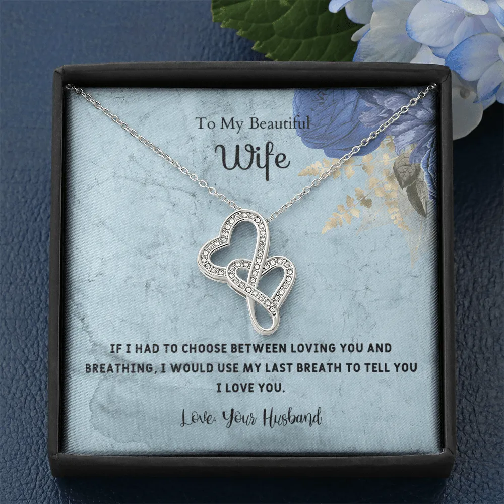 If I Had to Choose - Double Hearts Necklace Message Card
