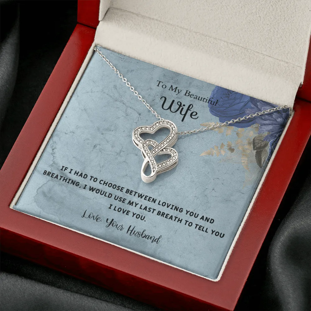 If I Had to Choose - Double Hearts Necklace Message Card