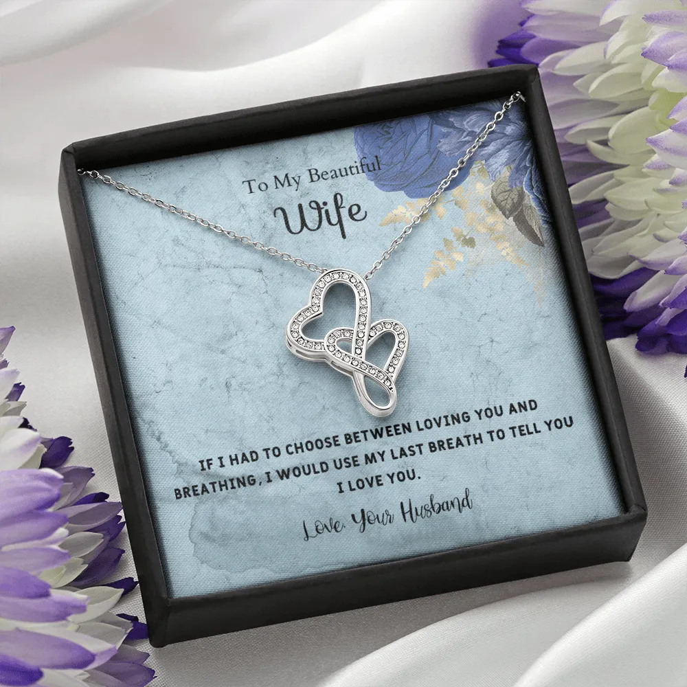 If I Had to Choose - Double Hearts Necklace Message Card