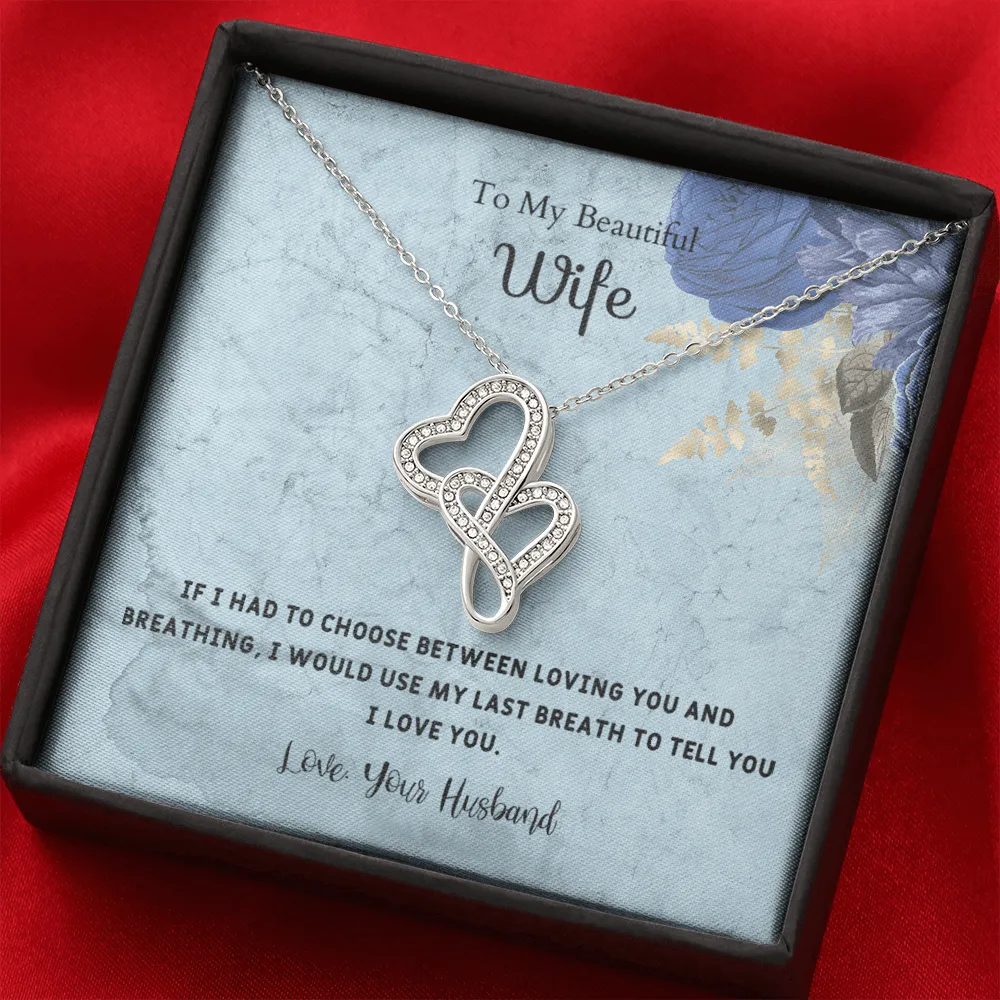 If I Had to Choose - Double Hearts Necklace Message Card