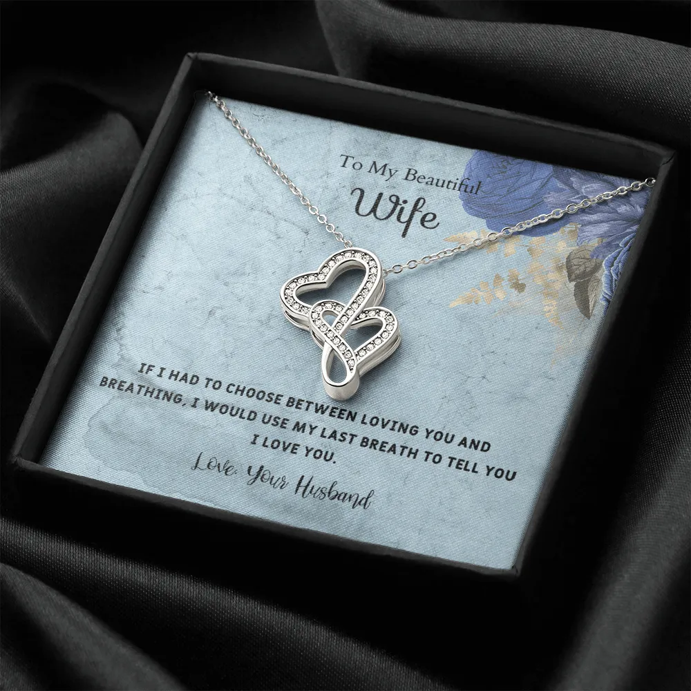 If I Had to Choose - Double Hearts Necklace Message Card