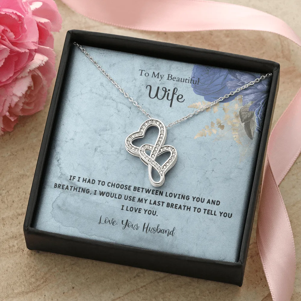 If I Had to Choose - Double Hearts Necklace Message Card