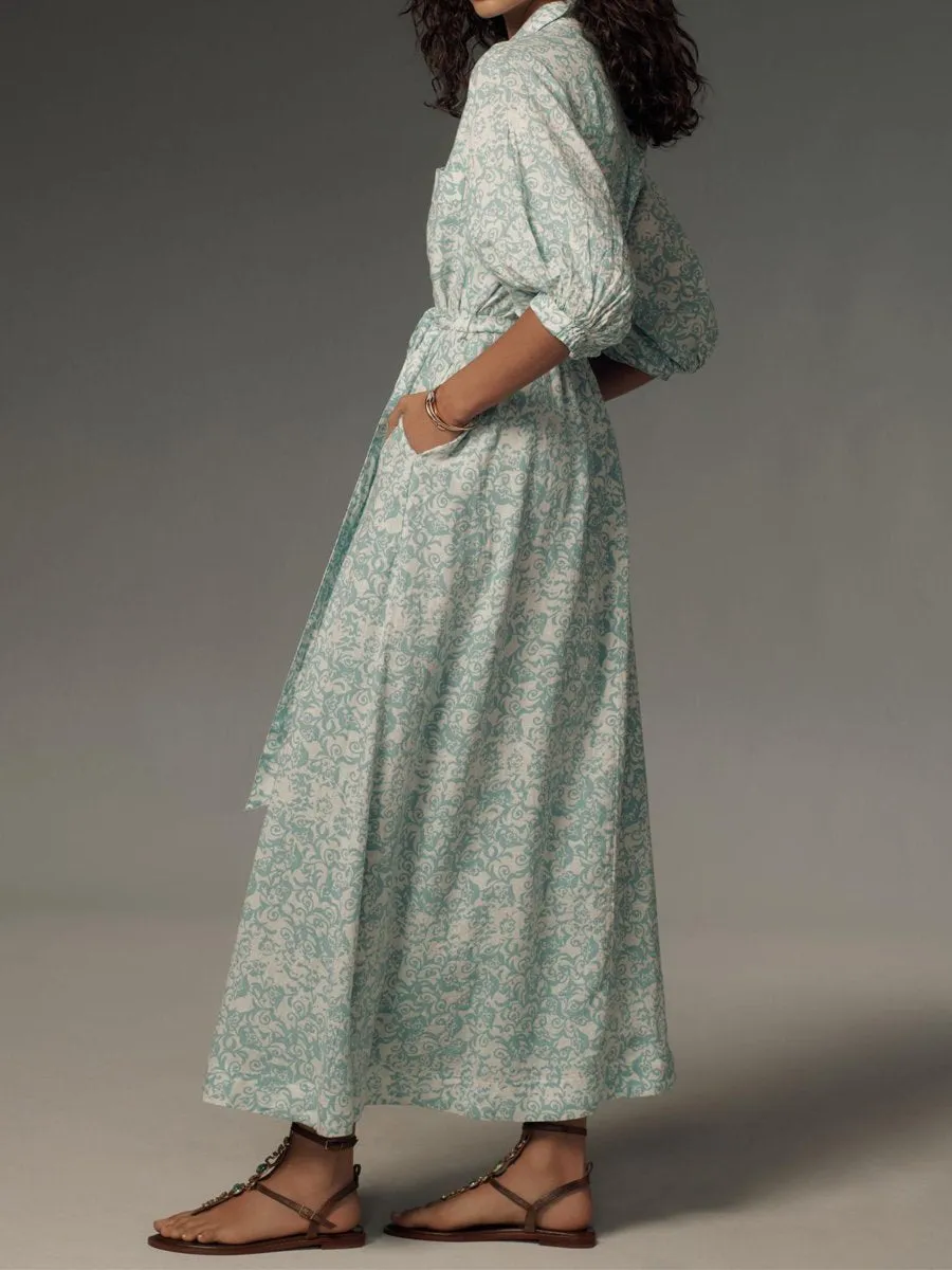 Isabella – Elegant Button-Detail Maxi Dress for Women