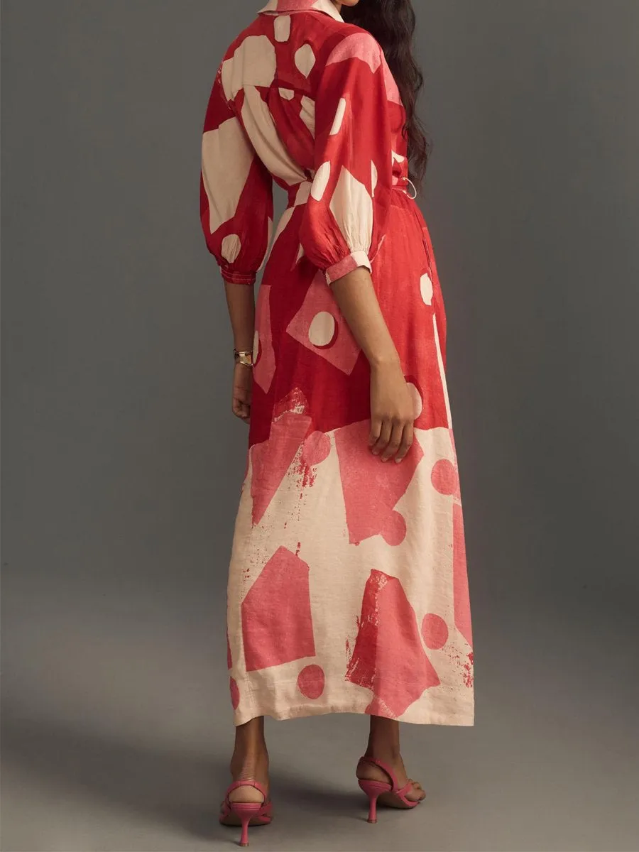 Isabella – Elegant Button-Detail Maxi Dress for Women