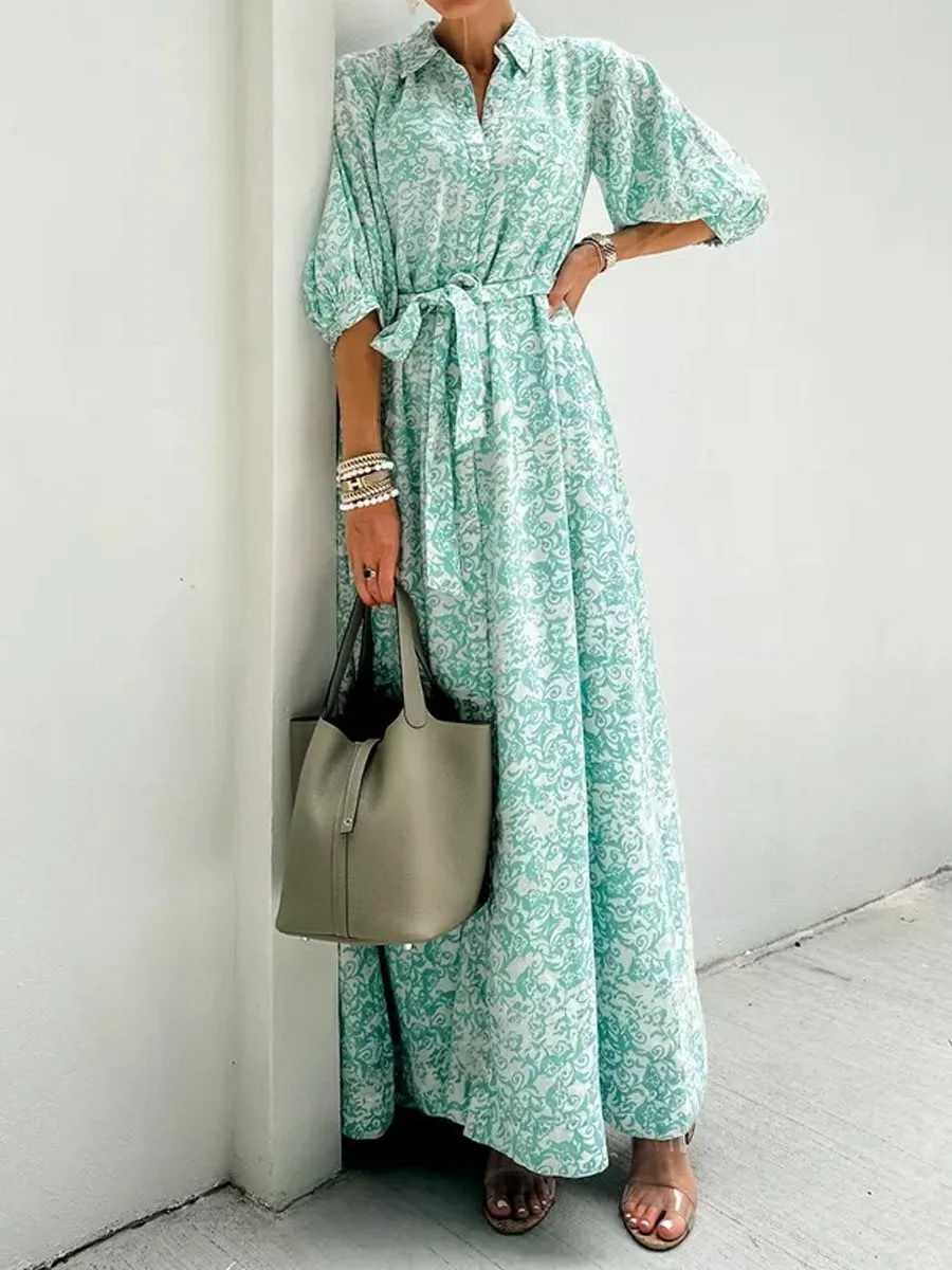 Isabella – Elegant Button-Detail Maxi Dress for Women
