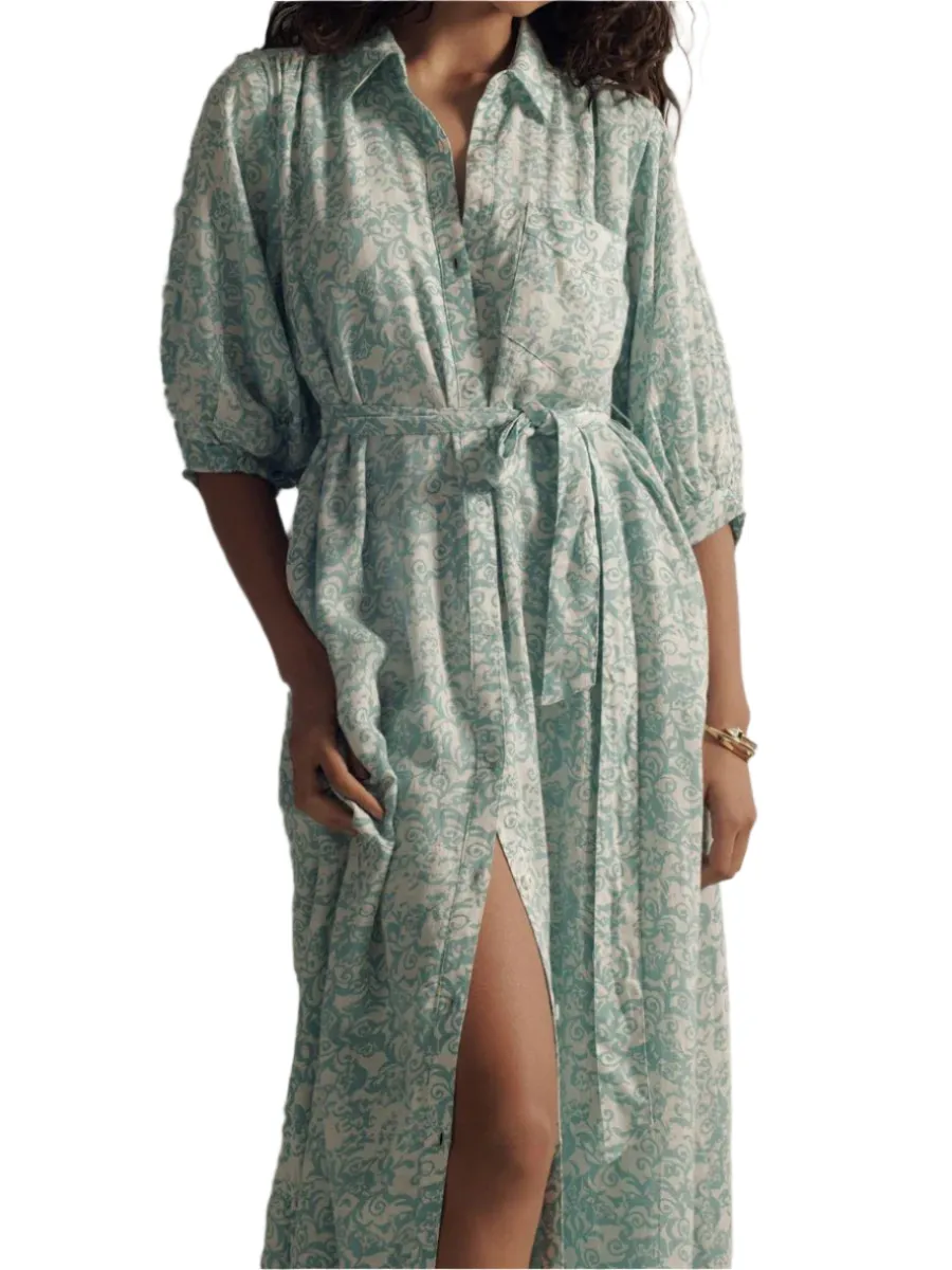 Isabella – Elegant Button-Detail Maxi Dress for Women