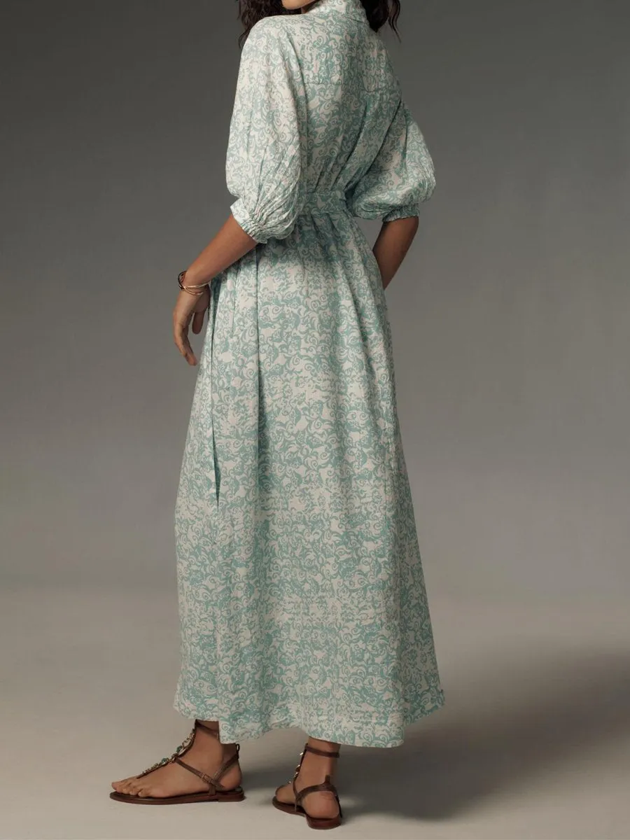 Isabella – Elegant Button-Detail Maxi Dress for Women