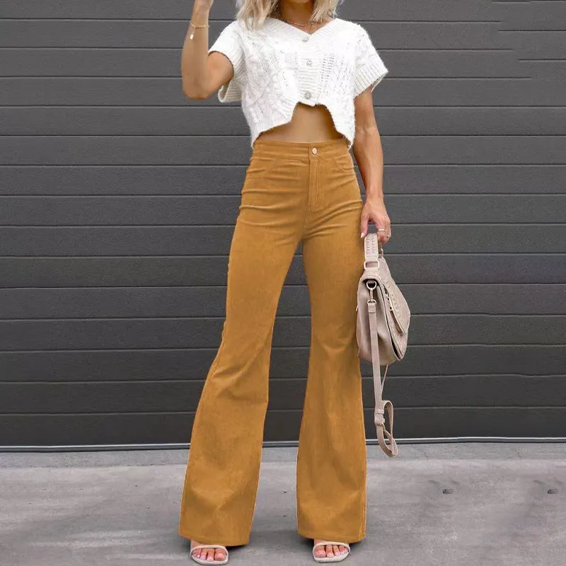 Isabelle | High-Waisted Velvet Trousers | Fashionable and Comfortable | Luxury Fabric