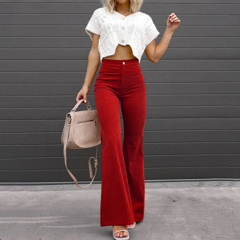 Isabelle | High-Waisted Velvet Trousers | Fashionable and Comfortable | Luxury Fabric