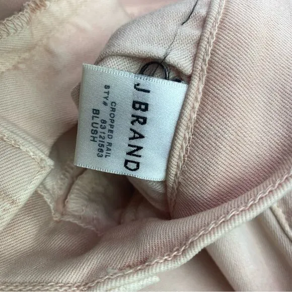 J. Brand Women's Cropped Rail Jeans Blush Pink Size 30