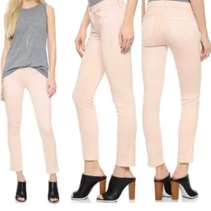 J. Brand Women's Cropped Rail Jeans Blush Pink Size 30