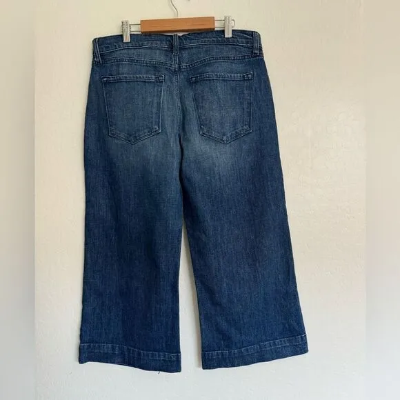 J Brand x Barney’s Liza Aviation High Rise Cropped Wide Leg Jeans Size 29