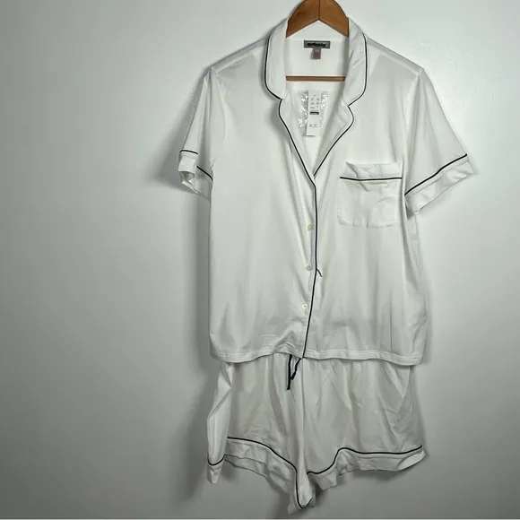 J.Crew New Women’s Dreamy cotton-blend pajama short set Large In White