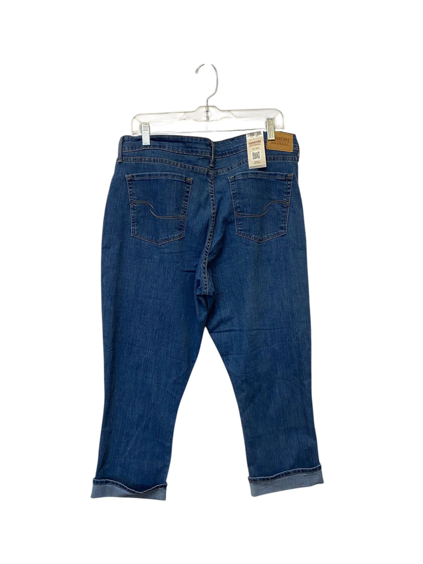 Jeans Cropped By Levis Signature In Blue Denim, Size: 16