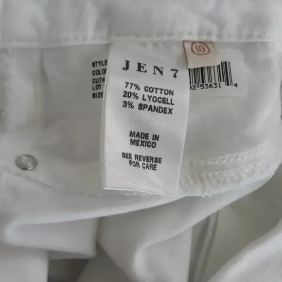 JEN 7 BY 7 For All mankind White Cropped Skinny jeans size 10