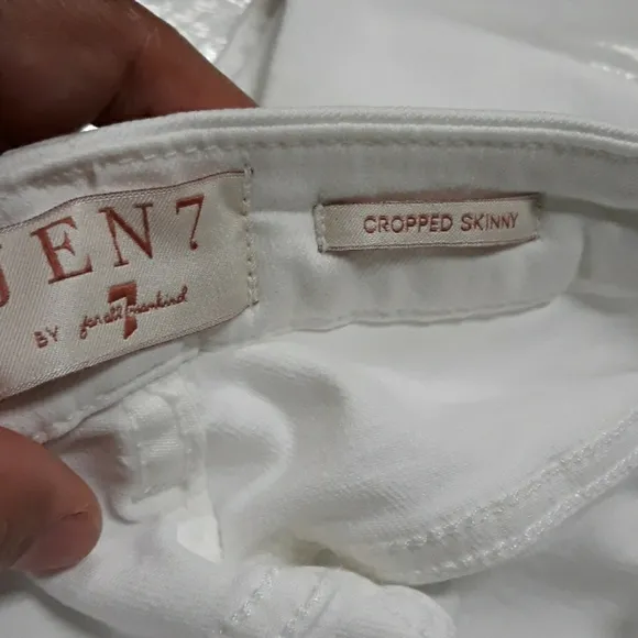 JEN 7 BY 7 For All mankind White Cropped Skinny jeans size 10