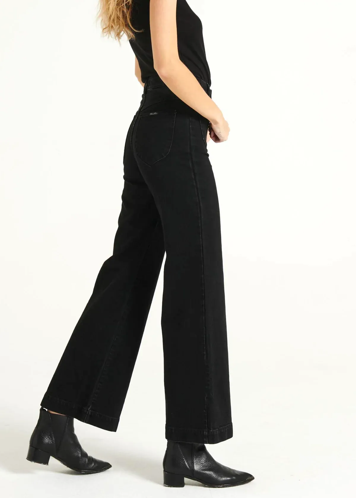 Jet Black Stretch Denim Sailor Jean <br> <I> Back in stock May 2025 </I>