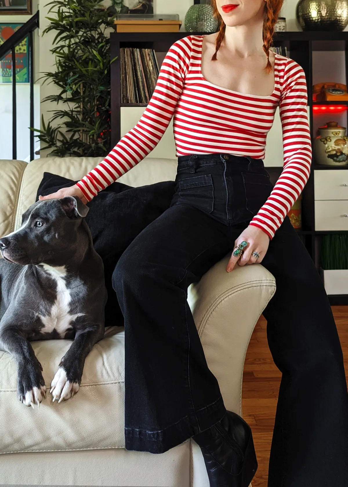 Jet Black Stretch Denim Sailor Jean <br> <I> Back in stock May 2025 </I>