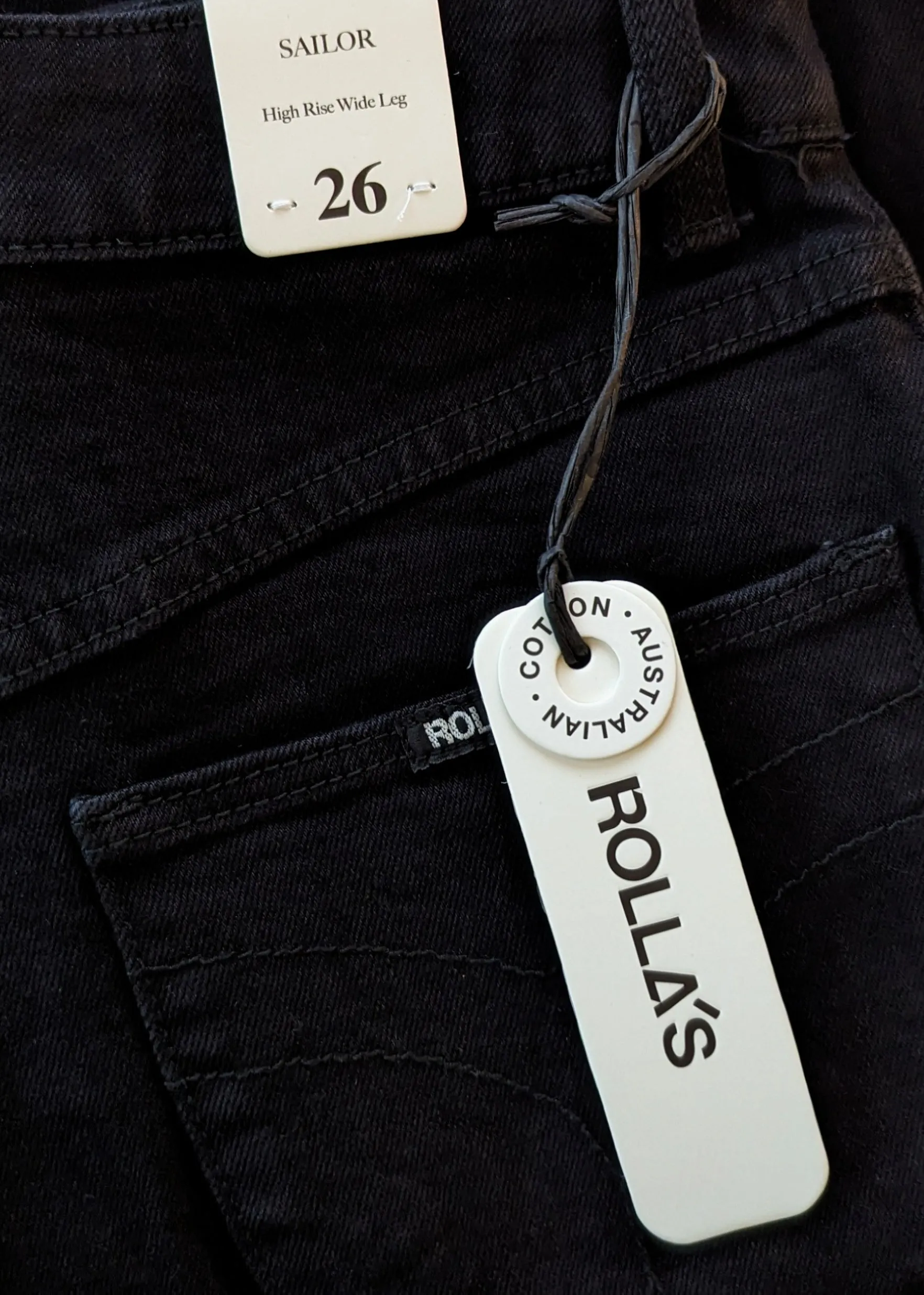 Jet Black Stretch Denim Sailor Jean <br> <I> Back in stock May 2025 </I>
