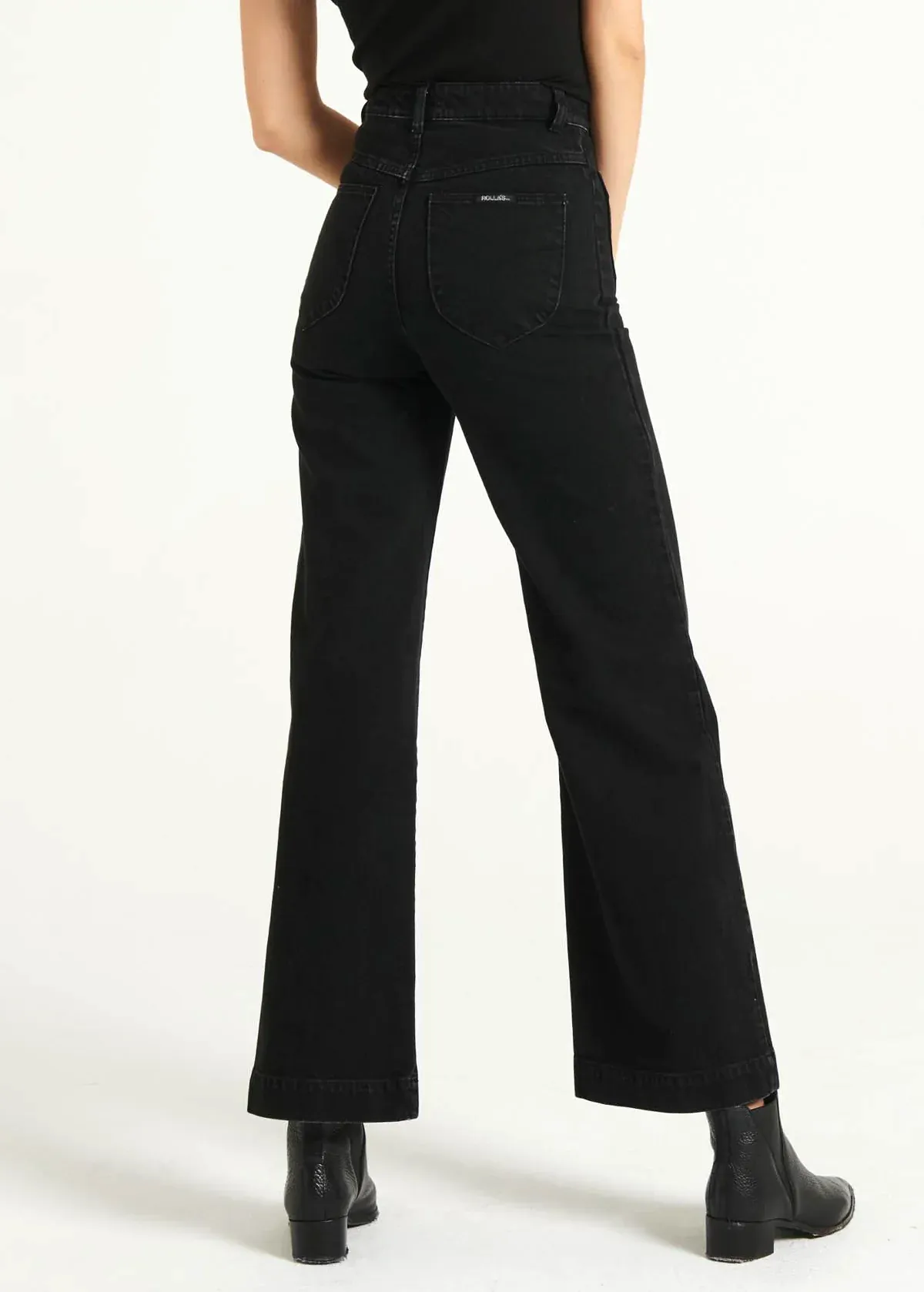 Jet Black Stretch Denim Sailor Jean <br> <I> Back in stock May 2025 </I>