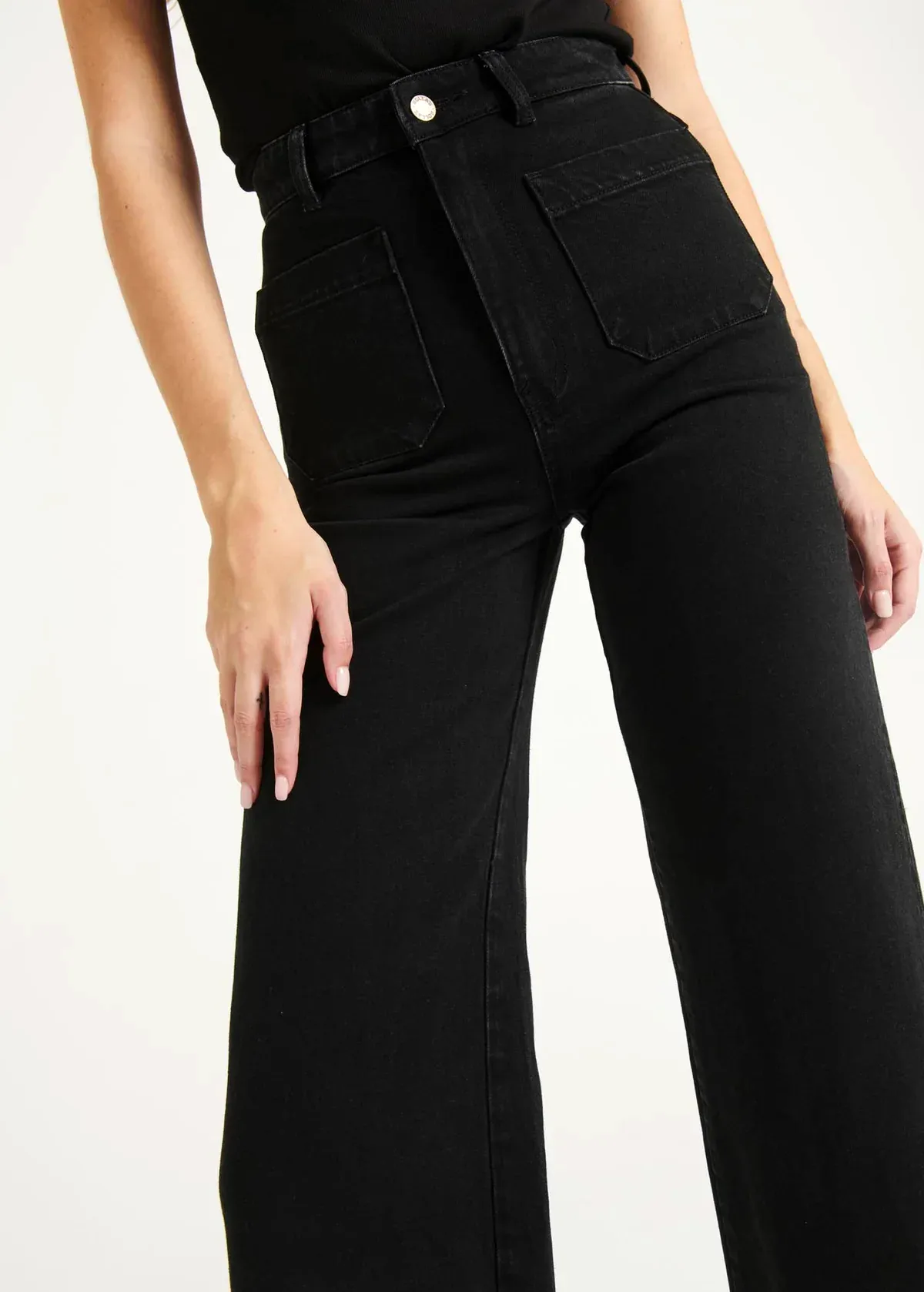 Jet Black Stretch Denim Sailor Jean <br> <I> Back in stock May 2025 </I>