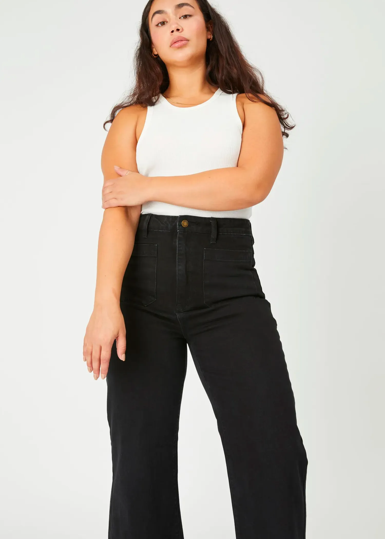 Jet Black Stretch Denim Sailor Jean <br> <I> Back in stock May 2025 </I>