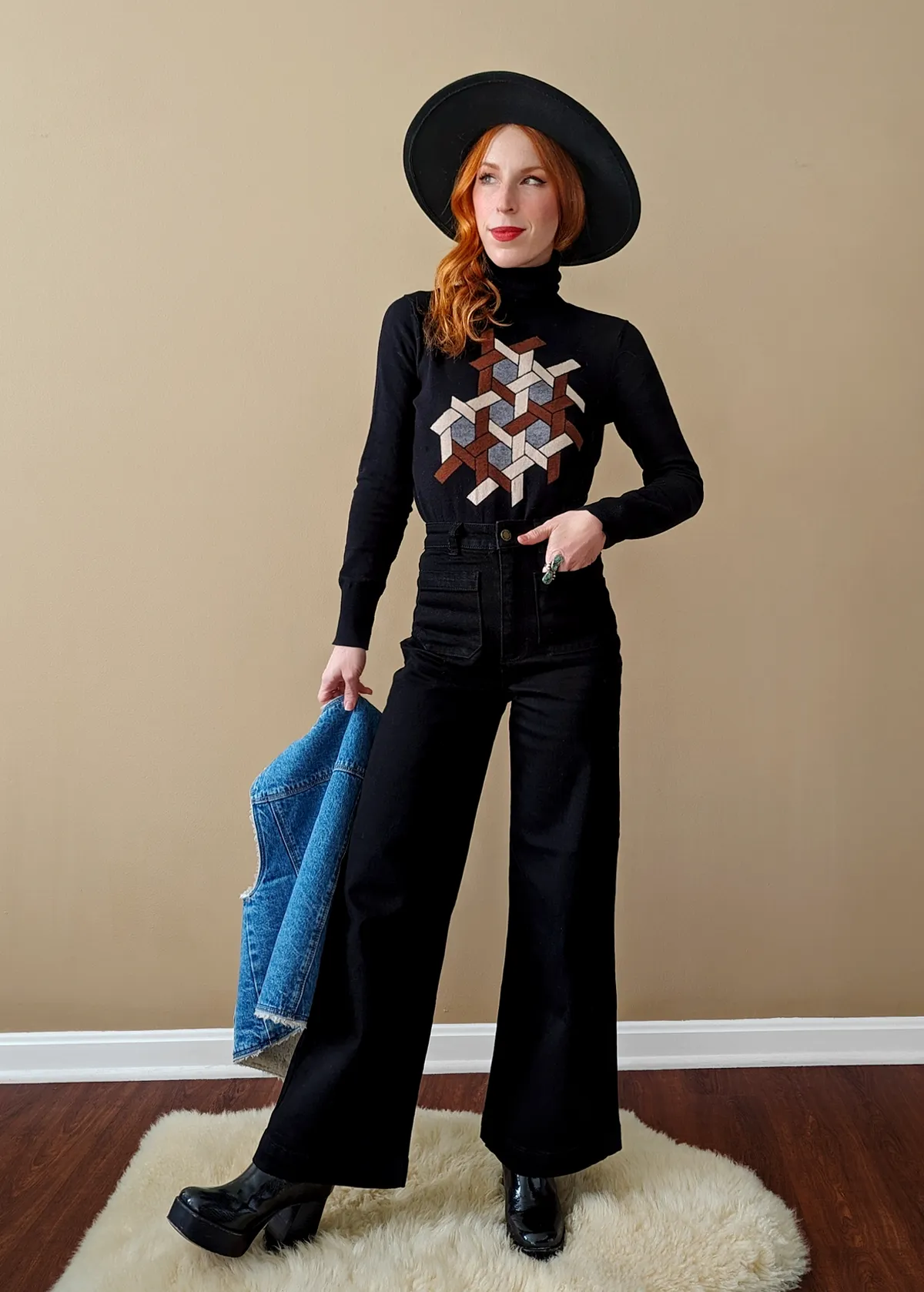 Jet Black Stretch Denim Sailor Jean <br> <I> Back in stock May 2025 </I>