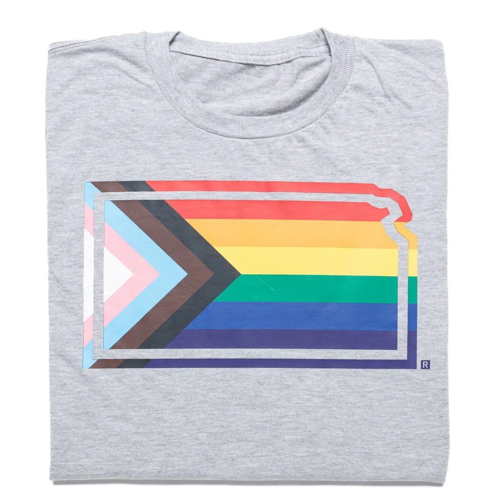 Kansas Outline Progress Pride Flag