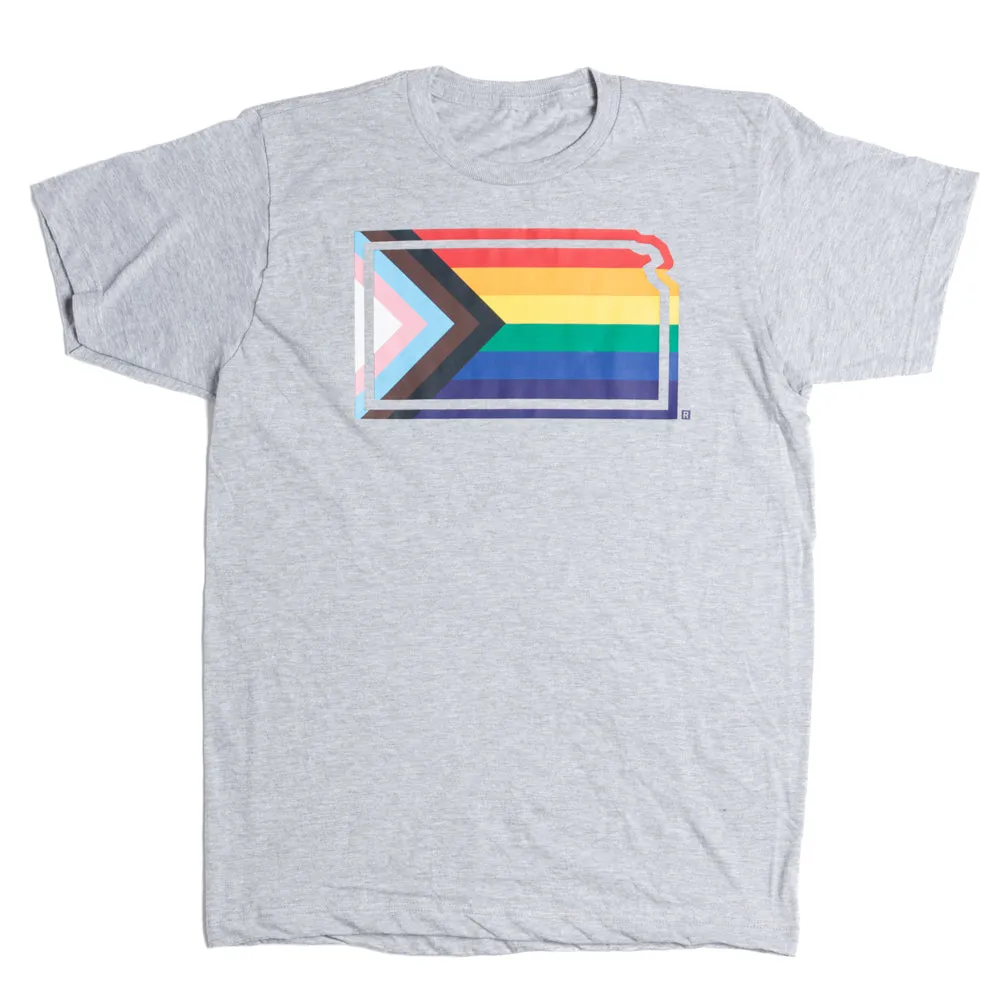 Kansas Outline Progress Pride Flag