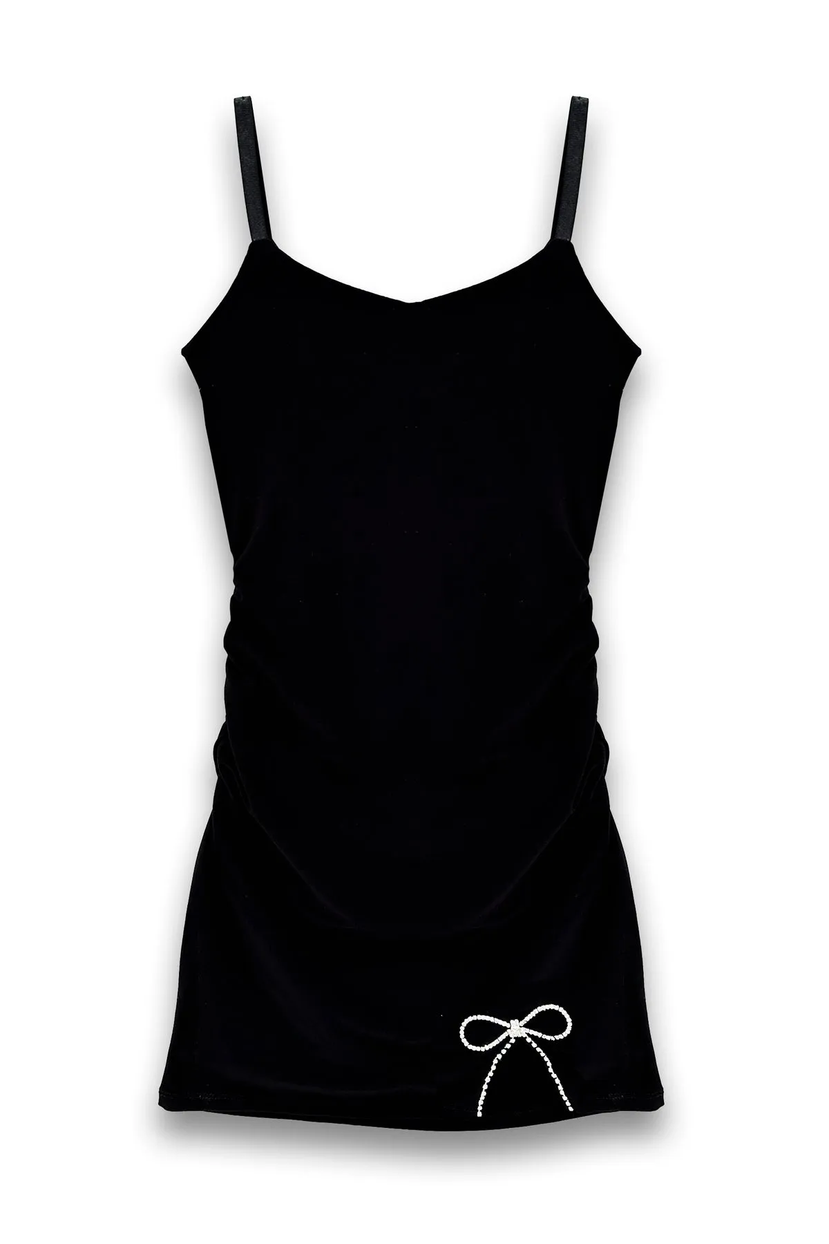 KatieJ NYC Tween Ruby Rhinestone Bow Dress - Black