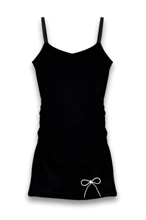 KatieJ NYC Tween Ruby Rhinestone Bow Dress - Black
