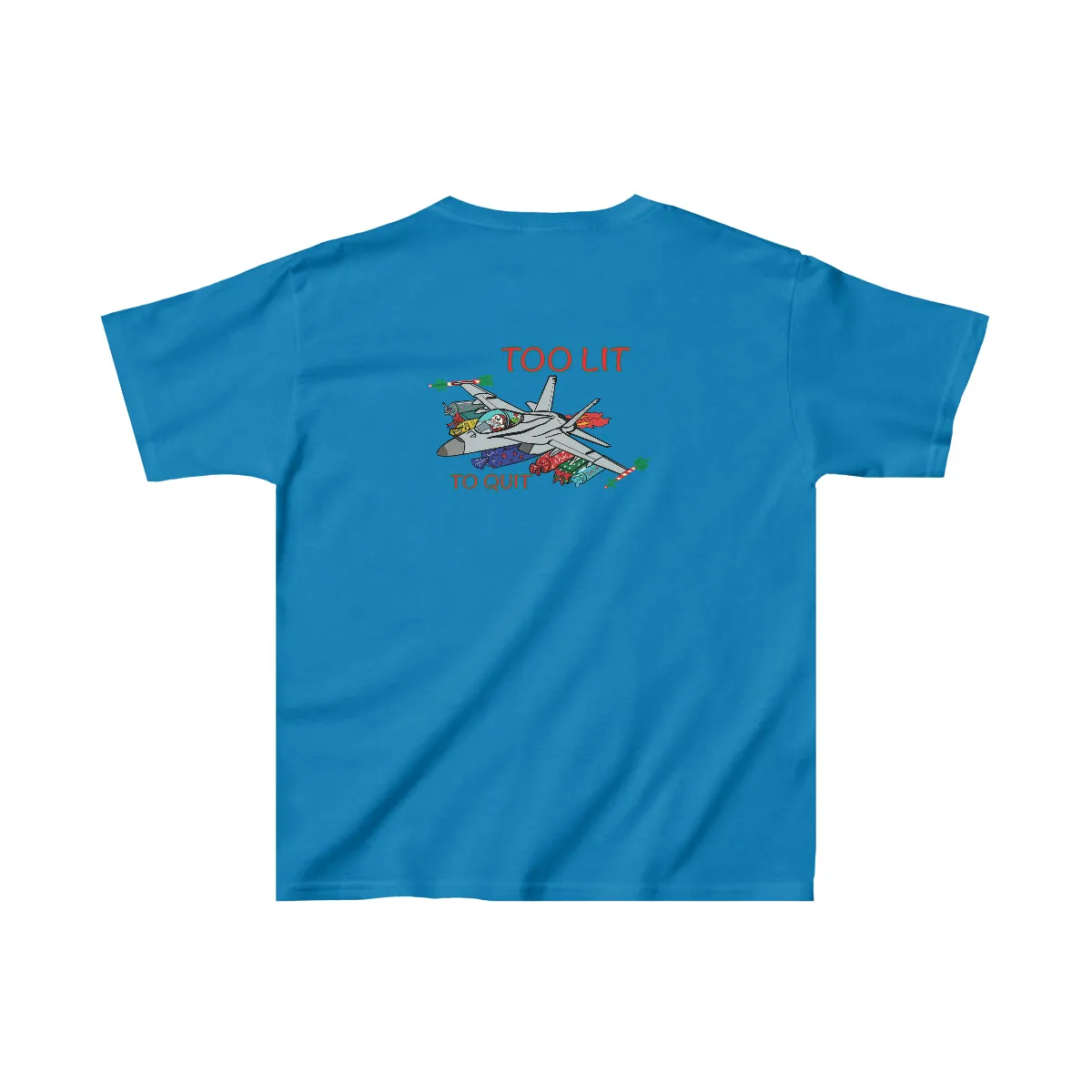 Kids F-18 Christmas Too Lit To Quit Tee