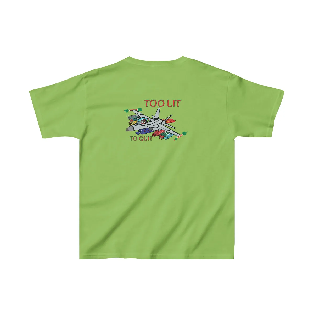 Kids F-18 Christmas Too Lit To Quit Tee