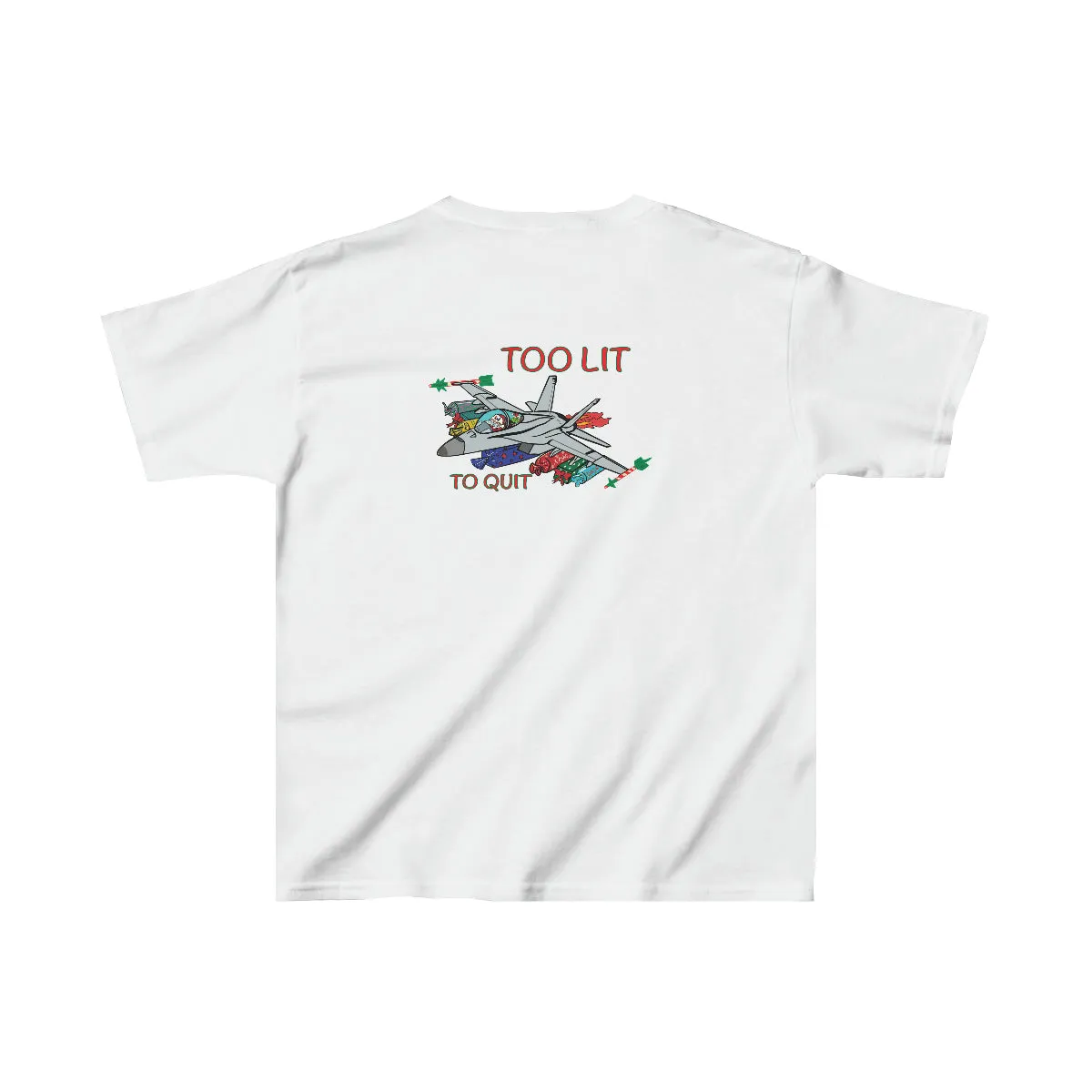 Kids F-18 Christmas Too Lit To Quit Tee