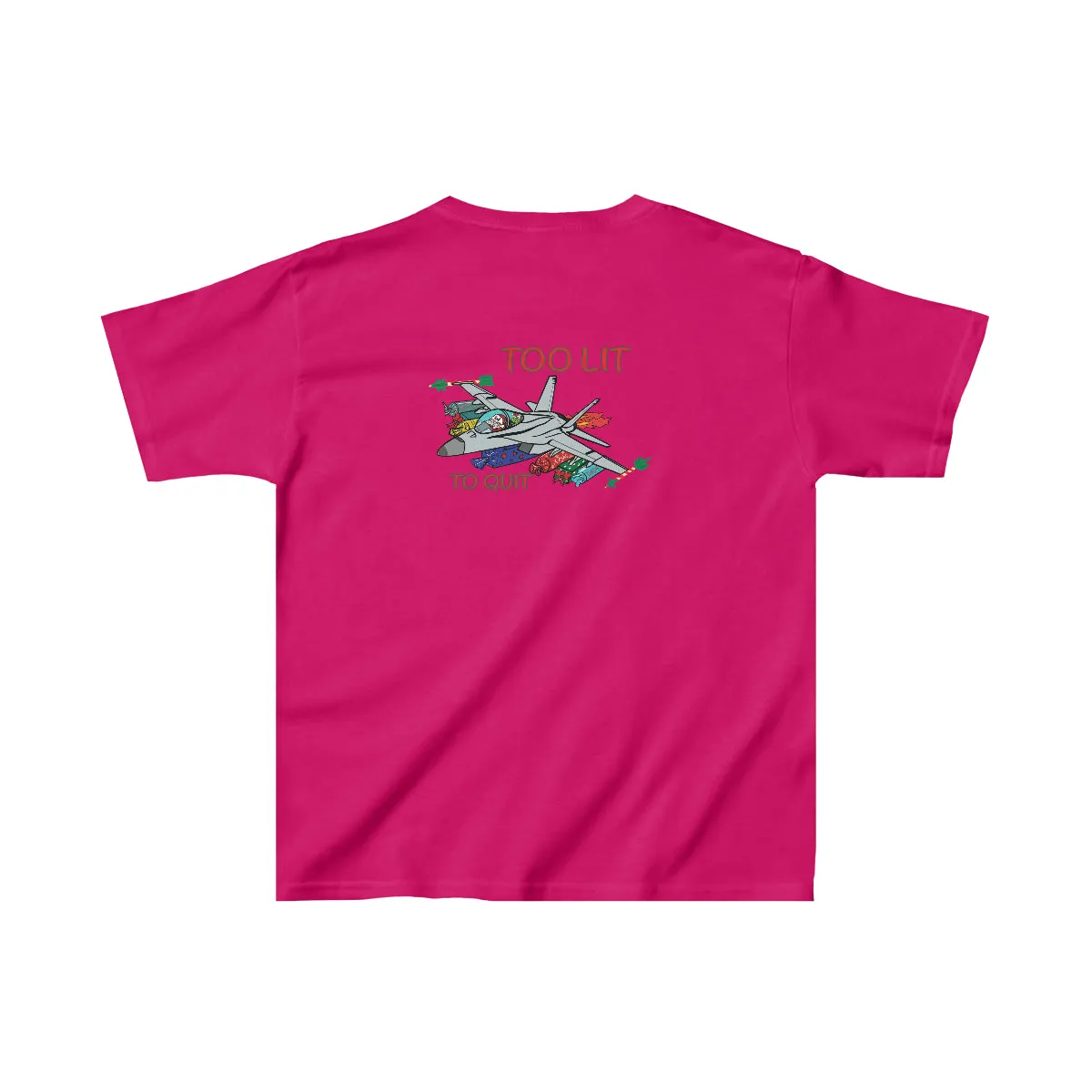 Kids F-18 Christmas Too Lit To Quit Tee