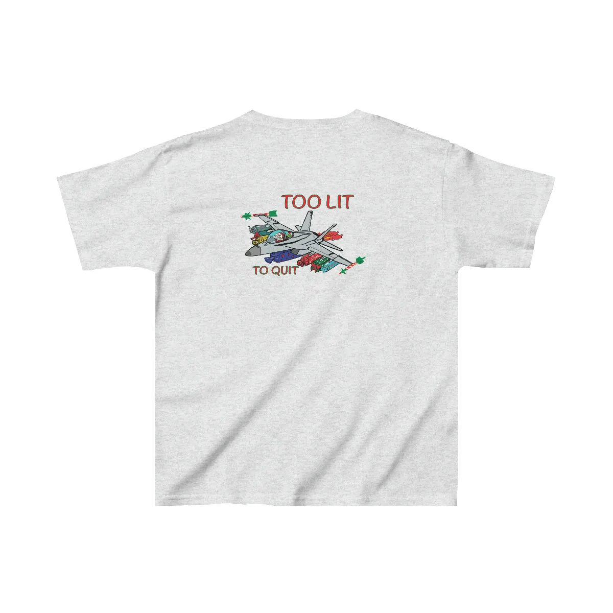 Kids F-18 Christmas Too Lit To Quit Tee