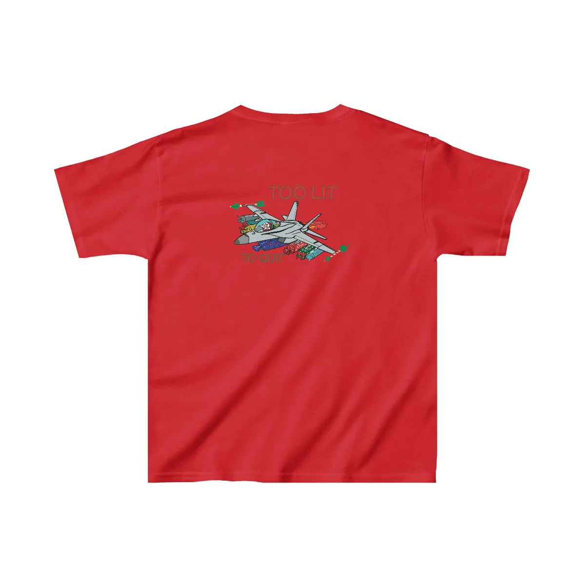 Kids F-18 Christmas Too Lit To Quit Tee
